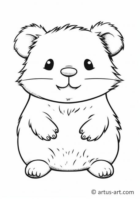 Cute Wombat Coloring Page For Kids